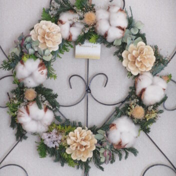 ふわわたのXmasリース