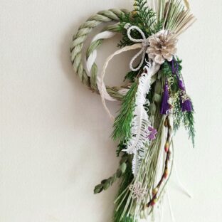 しめ縄飾り(若草・白・紫)