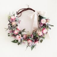 マドモアゼルのヘリクリサムリース