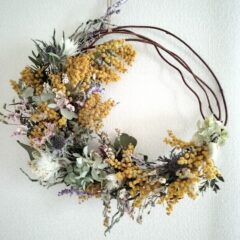 ドライフラワーリースの時別販売